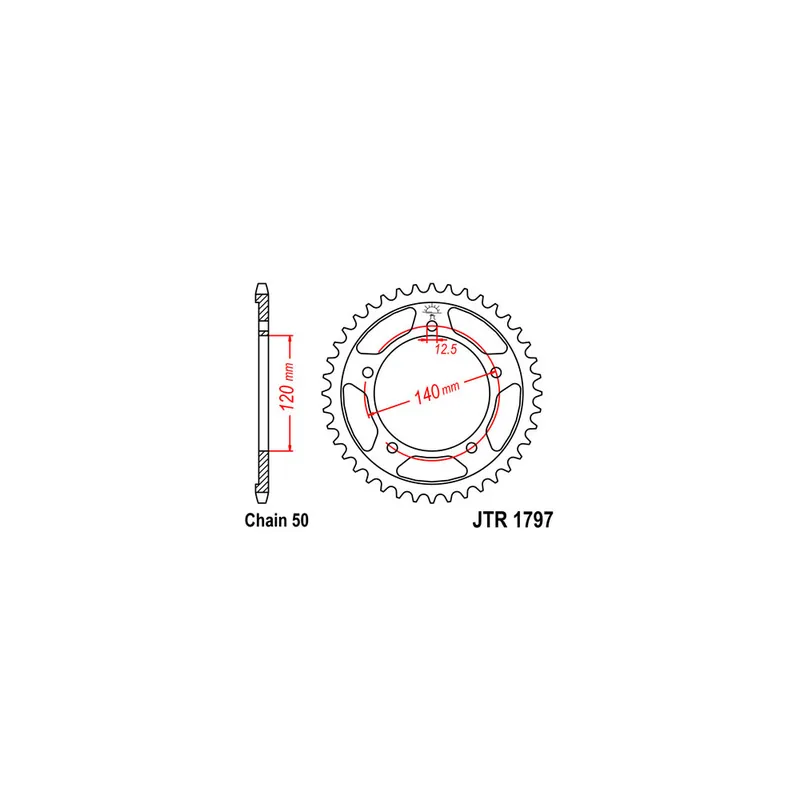 Oblíbený Řetězová rozeta JT JTR 1797-43 43 zubů, 530