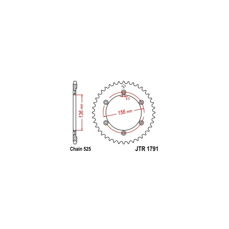 Řetězová rozeta JT JTR 1791-46 46 zubů, 525 Sezónní Sleva