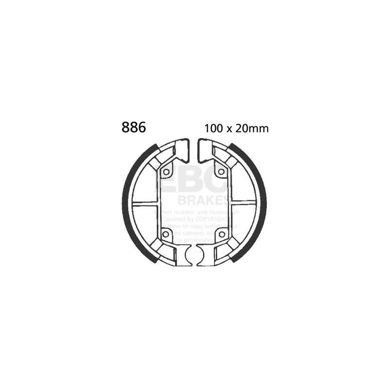 Sada brzdových čelistí EBC 886 neobsahuje pružiny Objednat Nyní