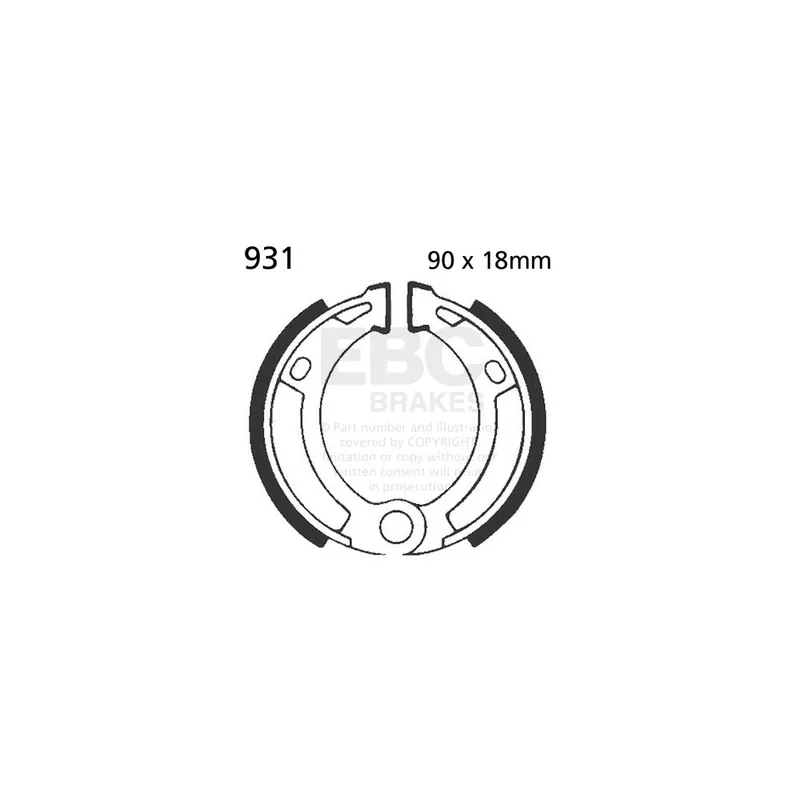 Sada brzdových čelistí EBC 931 neobsahuje pružiny Výhodná Nabídka