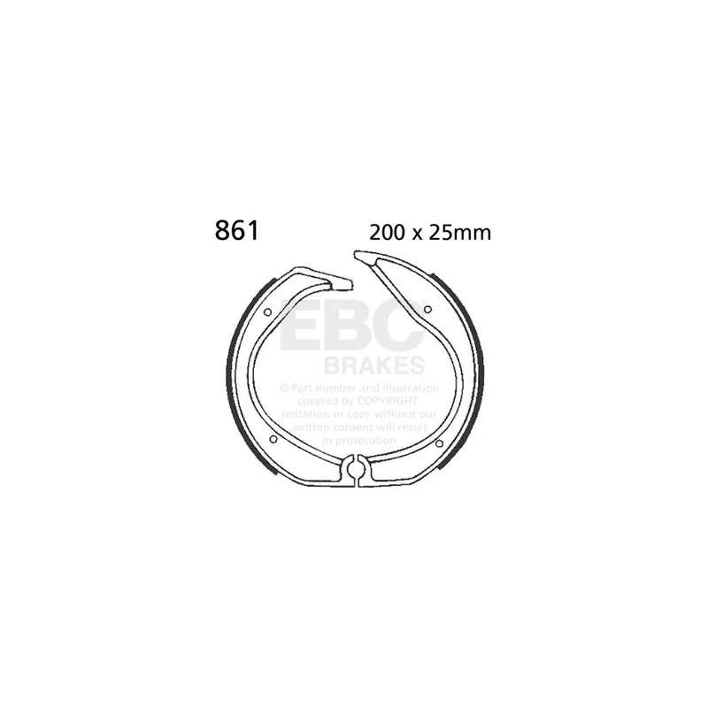 Sada brzdových čelistí EBC 861 neobsahuje pružiny Horká Nabídka