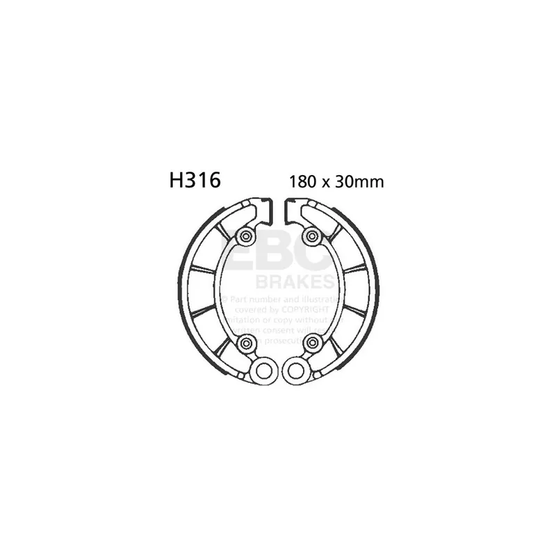 Sada brzdových čelistí EBC H316 neobsahuje pružiny Super Cena