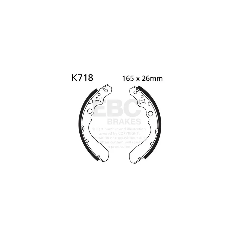 Sada brzdových čelistí EBC K718 včetně pružin Levný