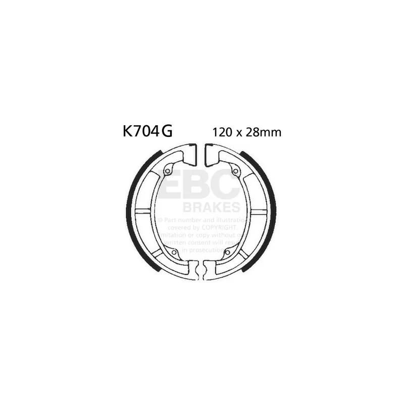 Značkový Sada brzdových čelistí EBC K704G drážkovaný včetně pružin