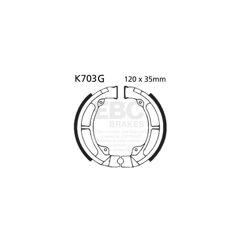 Hit Sezóny Sada brzdových čelistí EBC K703G drážkovaný včetně pružin