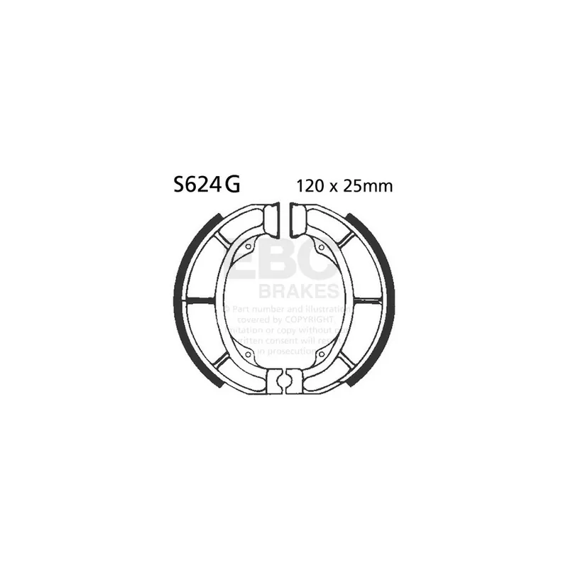 Sada brzdových čelistí EBC S624G drážkovaný včetně pružin Akční Nabídka