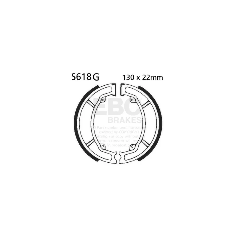 Sada brzdových čelistí EBC S618G drážkovaný včetně pružin Záruka V Ceně