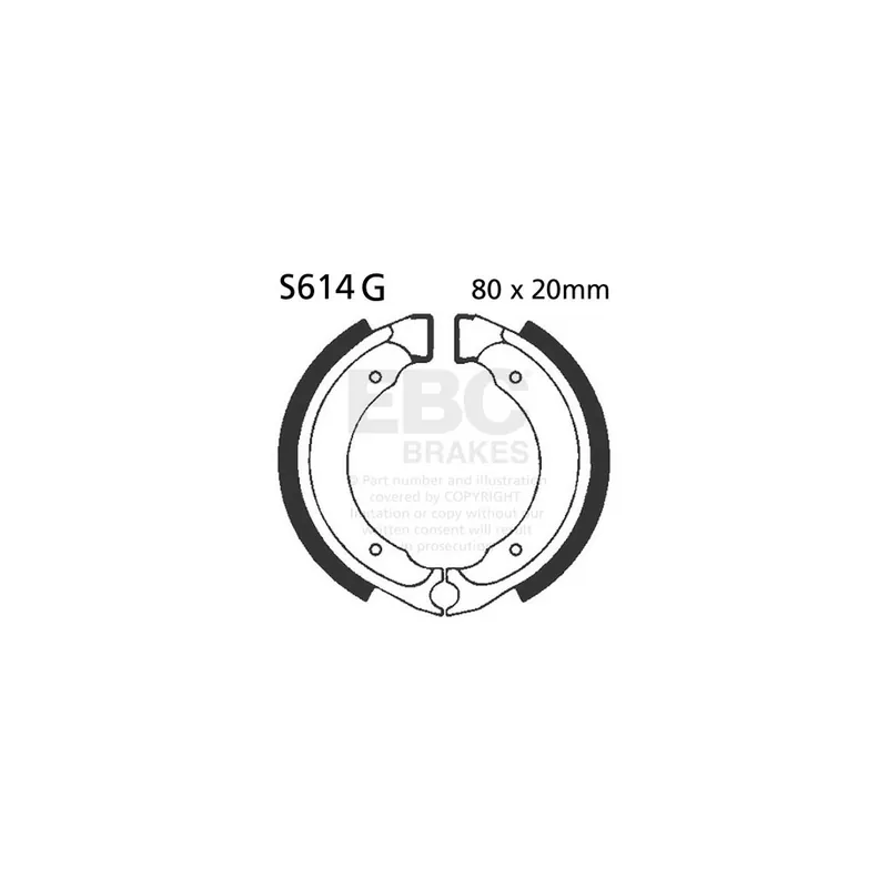 Autentický Sada brzdových čelistí EBC S614G drážkovaný včetně pružin