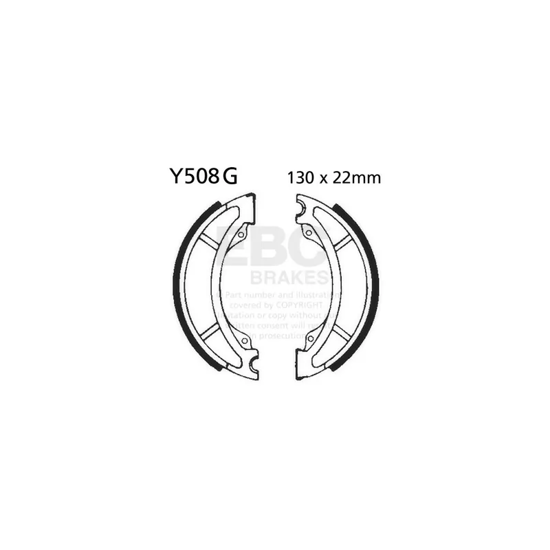 Sada brzdových čelistí EBC Y508G drážkovaný včetně pružin Ruční Výroba