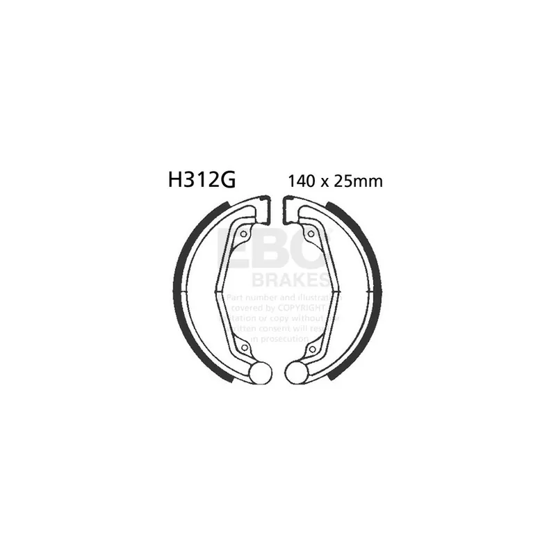 Finální Výprodej Sada brzdových čelistí EBC H312G drážkovaný včetně pružin