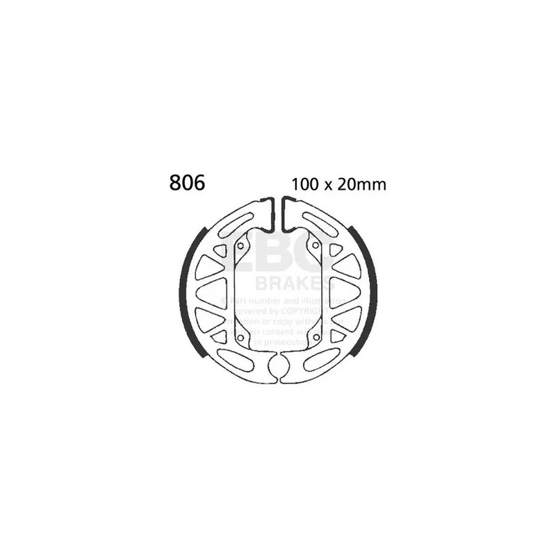 Sada brzdových čelistí EBC 806 včetně pružin Značkový