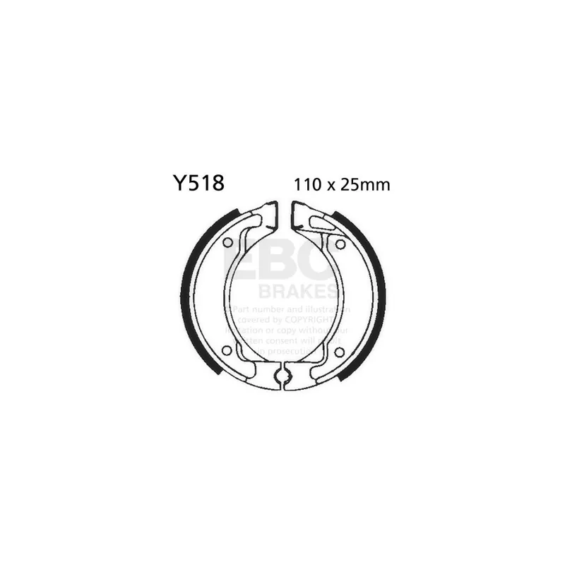 Luxusní Sada brzdových čelistí EBC Y518 včetně pružin