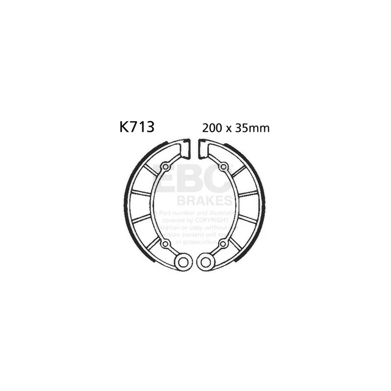 Exkluzivní Sada brzdových čelistí EBC K713 včetně pružin