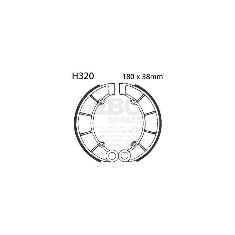 Jen Po Omezenou Doba Sada brzdových čelistí EBC H320 včetně pružin