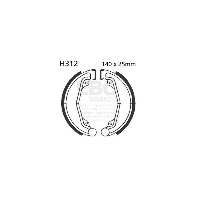 Sada brzdových čelistí EBC H312 včetně pružin Záruka V Ceně