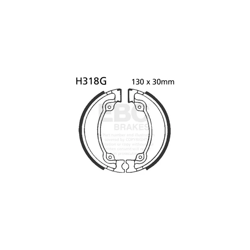 Sada brzdových čelistí EBC H318G drážkovaný včetně pružin Akční Cena