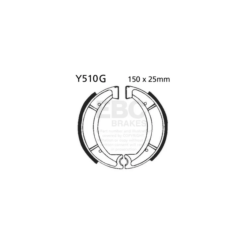 Novinka Sada brzdových čelistí EBC Y510G drážkovaný neobsahuje pružiny