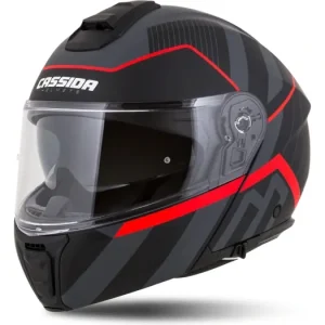 Doprava Zdarma Přilba Modulo 2.1 Profile, CASSIDA (černá matná/šedá/červená, plexi s přípravou pro Pinlock)