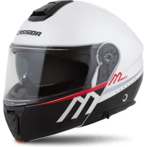Přilba Modulo 2.1 Compass, CASSIDA (bílá perleť/černá/červená/stříbrná, plexi s přípravou pro Pinlock) Zlevněný