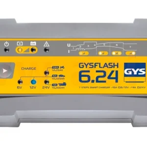 Prémiový Nabíječka GYSFLASH 6.24, 6/12/24 V, 15-170 Ah, 6/12 V 6 A, 24 V 4A