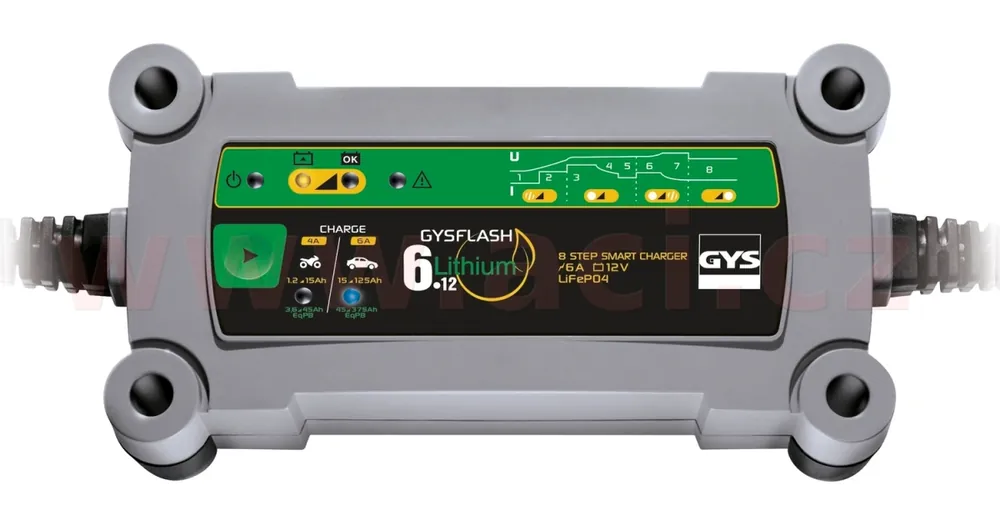 Aktuální Nabíječka GYSFLASH LITHIUM 6A, 12 V, 1-125 Ah, 4/6 A