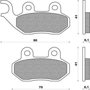 Brzdové destičky, NEWFREN (směs SCOOTER ELITE ORGANIC) 2 ks v balení M502-926 Hit Sezóny