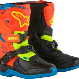 Hit Sezóny Boty TECH 3S KIDS, ALPINESTARS, dětské (oranžová fluo/modrá/žlutá fluo/černá) 2024