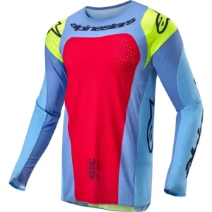 Dres TECHSTAR OCURI, ALPINESTARS (světle modrá/žlutá fluo/červená, vel. L) Hromadná Objednávka