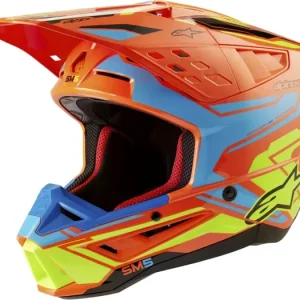 Profesionální Přilba S-M5 ACTION 2, ALPINESTARS (oranžová fluo/světle modrá/žlutá fluo)
