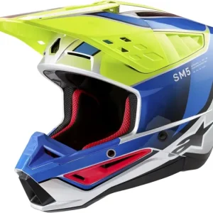 Přilba S-M5 SAIL, ALPINESTARS (žlutá fluo/modrá/stříbrná) Cenově Výhodný
