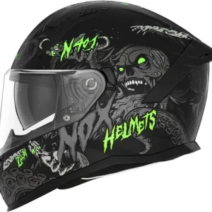 Autentický Přilba N401 ZUMBI, NOX (černá matná,neon zelená) 2025