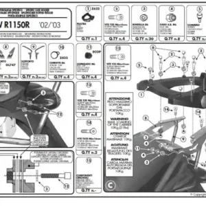 KAPPA zadní nosič kufru BMW R 1150R (01-06), R 850R (03-07) ( s plotnou MONOKEY ) Cenový Hit