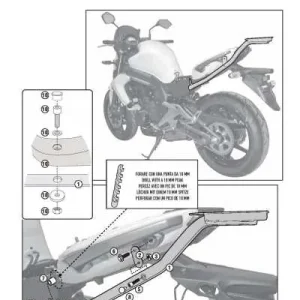 KAPPA zadní nosič kufru KAWASAKI ER-6N / ER-6F 650 (12-16) ( bez plotny ) Výprodej