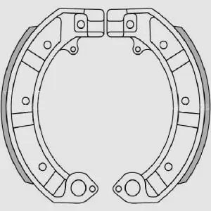 Zlevněný BRENTA brzdové čelisti - pakny PIAGGIO PK 50/125, PX 125/150/200, GS 160, SS 180/200, PE 200 (s čepy)(150X24mm) (FT 0128)