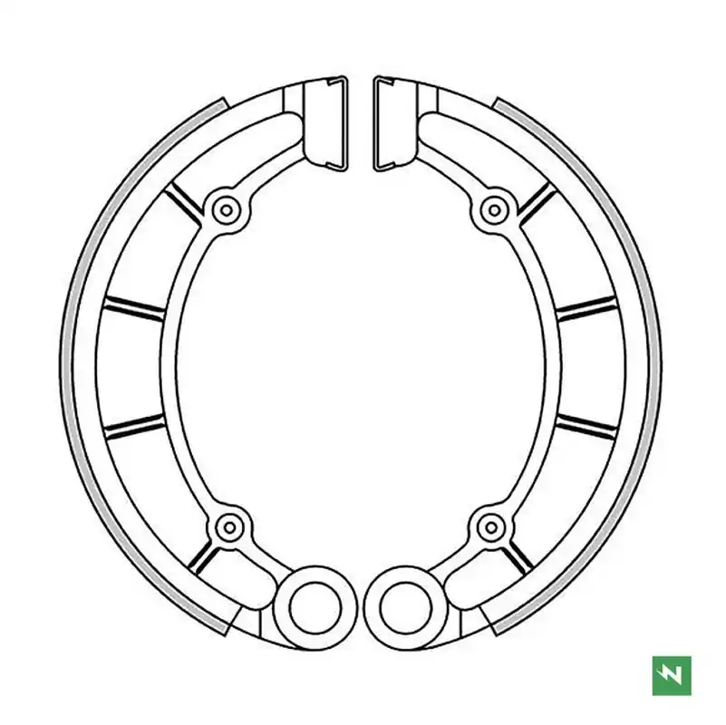 Exkluzivní NEWFREN brzdové čelisti - pakny zadní KAWASAKI KLF 300 BAYOU 89-05, KVF 300 PRIARE 99-01, KLF 400 BAYOU 93-98, KVF 400 PRAIRIE 99-01, H1/KH1 500 73-75 (180X35mm)