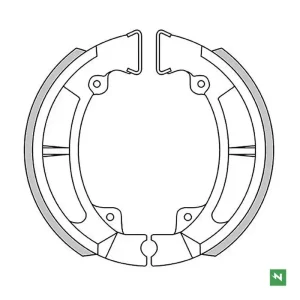 Akční Nabídka NEWFREN brzdové čelisti - pakny zadní KAWASAKI KX 250 75-81; KDX 250 79-84; KL 250 78-79; KLF 180 BAYOU 86-88; KLF 250 BAYOU 03-11 (120X35mm)
