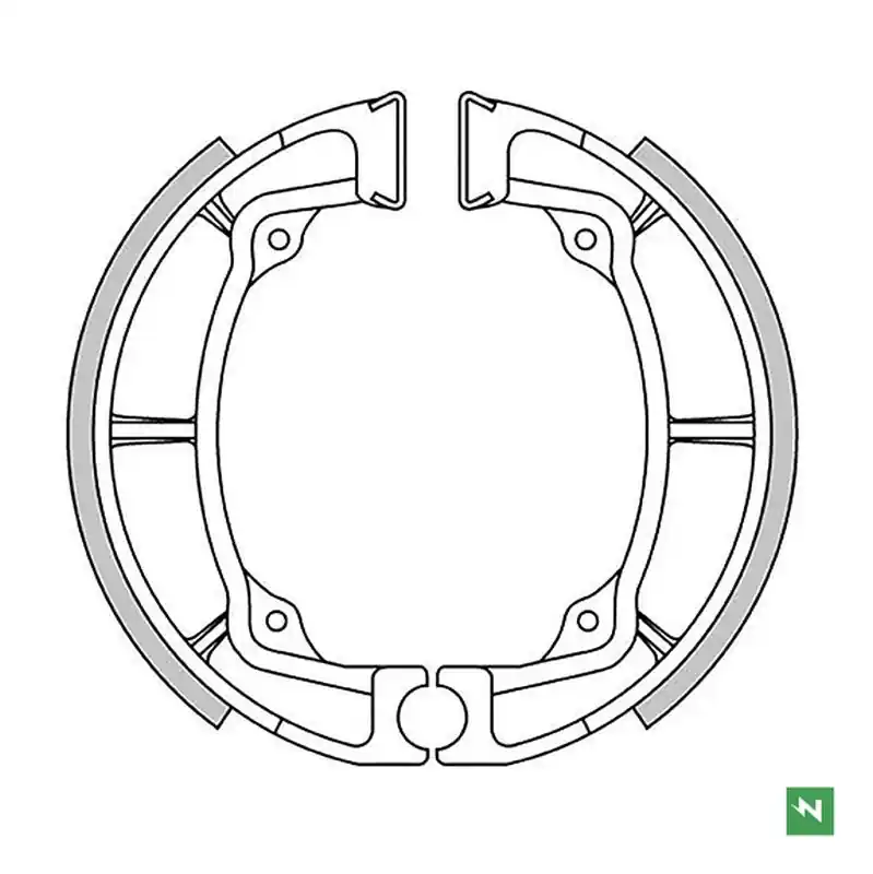Profesionální NEWFREN brzdové čelisti - pakny přední KAWASAKI KDX 250 79-84, KL 250 78-79, KLF 220 88-02, KLF 185 BAYOU 86-88, KLF 250 BAYOU 03-11, KLT 200/250 83-85, KX 250 75-81, KX 420 80-81 (140X28mm)