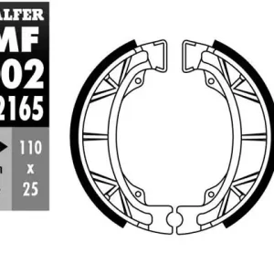 Výprodej GALFER brzdové čelisti - pakny zadní/přední HONDA BALI 50/100 95-, CG 125 80-03, MONKEY 50 88-, MTX 125 86-90, PEUGEOT ZENITH 50 93-, KYMCO HEROISM 50/125 95-