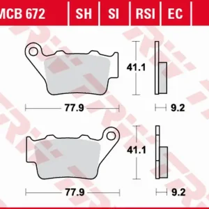 TRW ZF brzdové destičky KH213 ECO organické HONDA NX 500/650 doMINATOR 95-01, SLR 650 97-98, KTM SX/EXC/EGS/LC4/DUKE 125/250/300/350/360/390/400/450/500/520/525/620/625/690, YAMAHA WR 125R/X 09-17, TT 600E 96-99, TT-R 600 97-04 zadní Ověřený