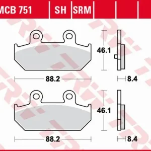 TRW ZF brzdové destičky KH412 organické SUZUKI AN 400 BURGMAN 07-15, AN 650 BURGMAN 04-16, zadní Nejprodávanější