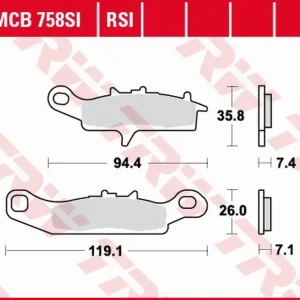 TRW ZF brzdové destičky KH342 sintrované OFFROAD KAWASAKI KFX 450 / 700 04-14, KVF 700 04-06, přední Prémiový