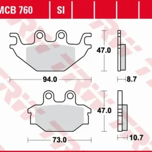 Akční Nabídka TRW ZF brzdové destičky KH377 organické YAMAHA MT 125 14-, YZF 125 08-18, zadní