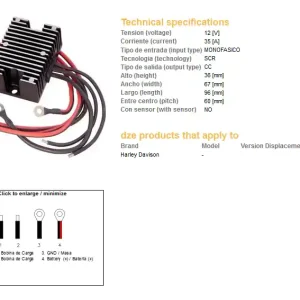 Nová Kolekce DZE regulátor napětí HARLEY-DAVIDSON