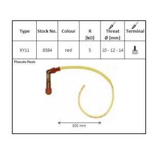 NGK fajfka na zapalovací svíčky ebonitová ohnutá (102) kabel 50 cm barva červená (NR 8584) Celosvětová Doprava
