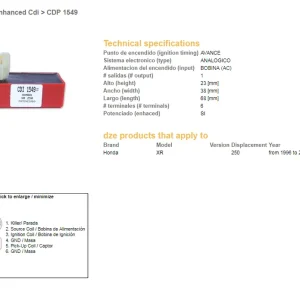 Prémiový DZE jednotka zapalování CDI HONDA XR 250R 96-04