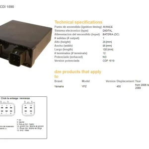 Hromadná Objednávka DZE jednotka zapalování CDI YAMAHA YFZ 450 06-09 (OEM-5TG-85540-10)