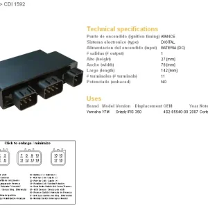 DZE jednotka zapalování CDI YAMAHA YFM 350 GRIZZLY 07-11 (OEM:4S2-85540-00-00) Akční Nabídka