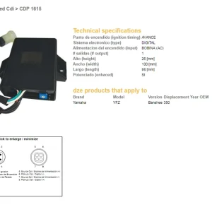 DZE jednotka zapalování CDI YAMAHA YFZ 350 BANSHEE MULTIMAPA Cenově Výhodný