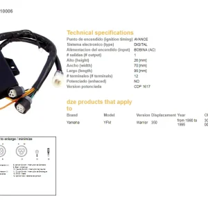 Sleva DZE jednotka zapalování CDI YAMAHA YFM 350 WARRIOR 90-95 (3GD-85540-20-00) (VIC-14602)