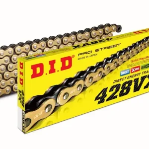 Nová Kolekce DID hnací řetěz 428VXGB-142 (142 článků) O-kroužek zlatá rozpojený + spona
